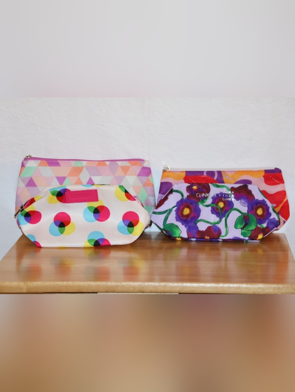 Set Of 4 Clinique Cosmetic Makeup Bags.